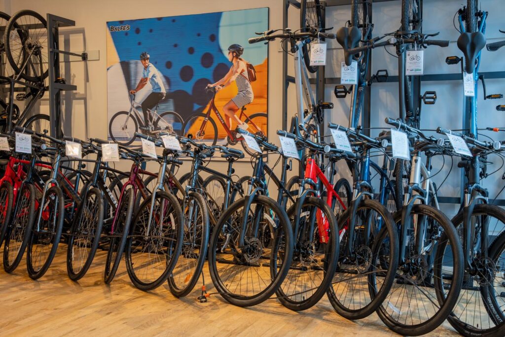 Inside the store at Balfe's Bikes Fulham