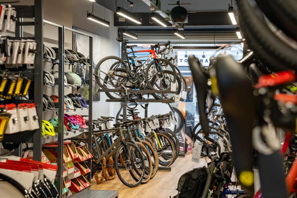 Inside the store at Balfe's Bikes Chiswick