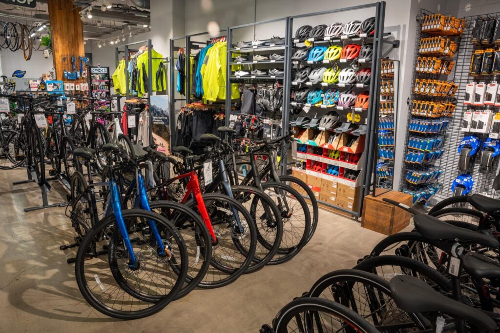 Road bikes in the Notting Hill showroom