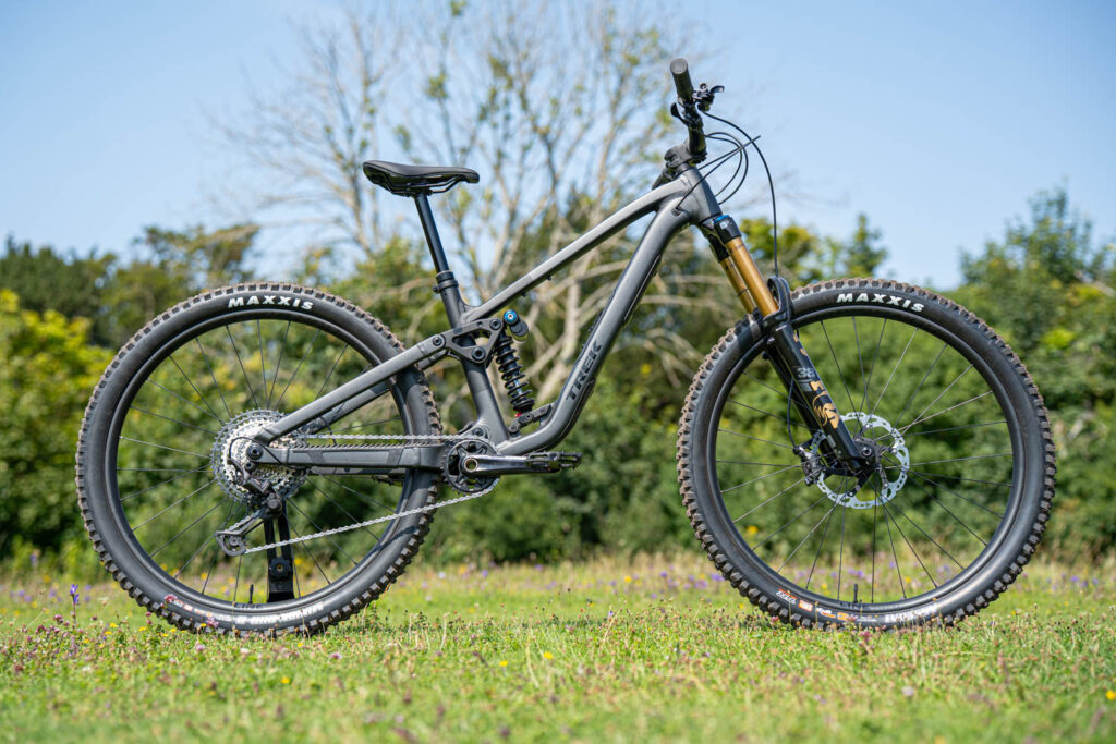 A trek fuel lx full suspension mountain bike. Full suspension mountain bikes are a type of mountain bike suited to more aggressive riding.