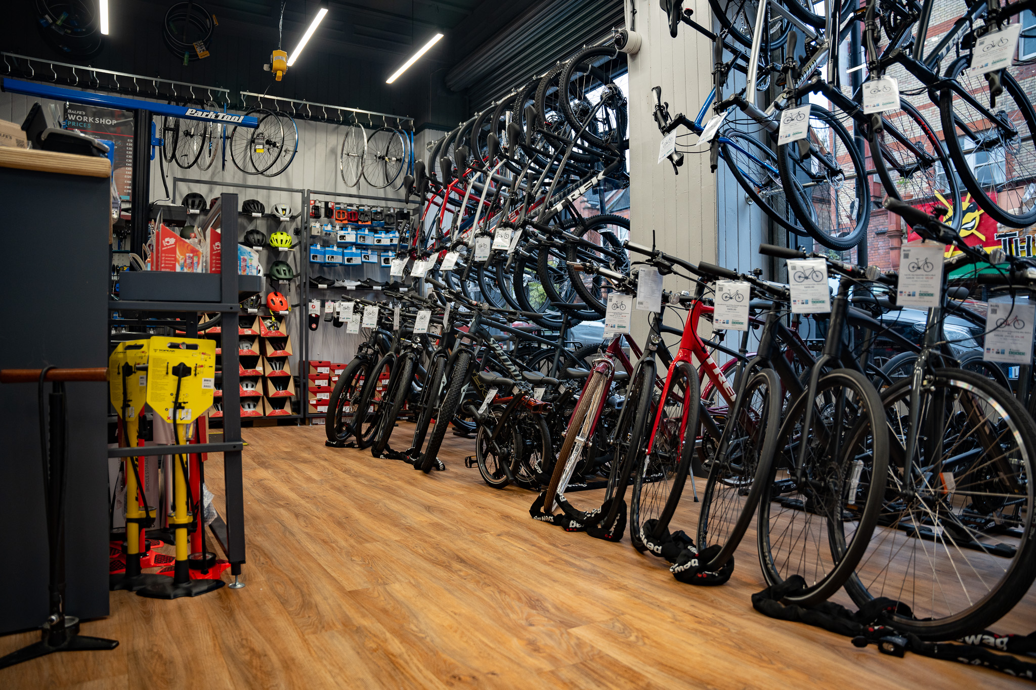Inside the store at Balfe's Bikes Streatham