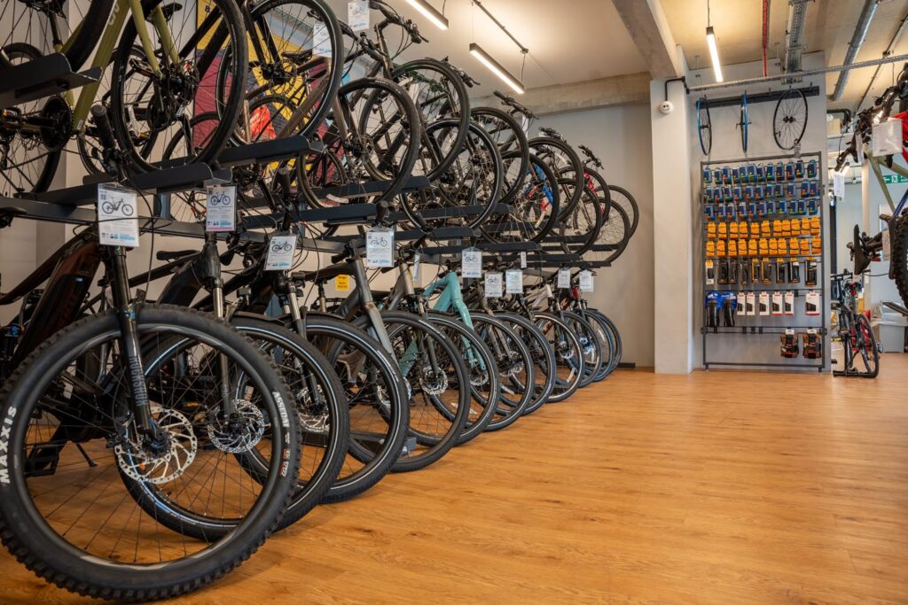 Inside the store at Balfe's Bikes Hackney