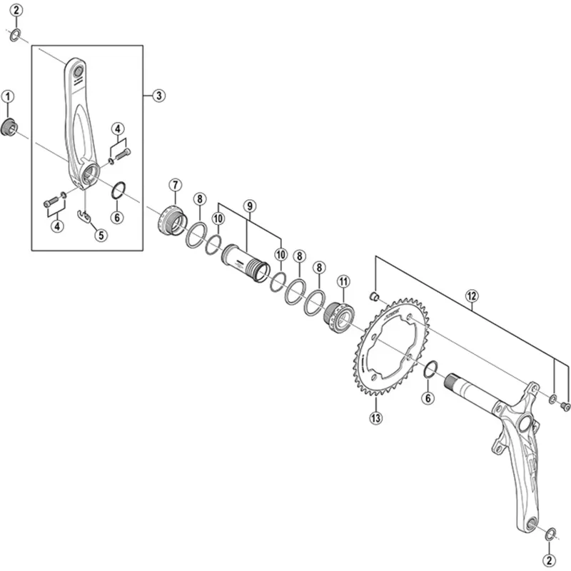 Shimano FCM640 Chainring Fixing Bolts M8x8.5mm