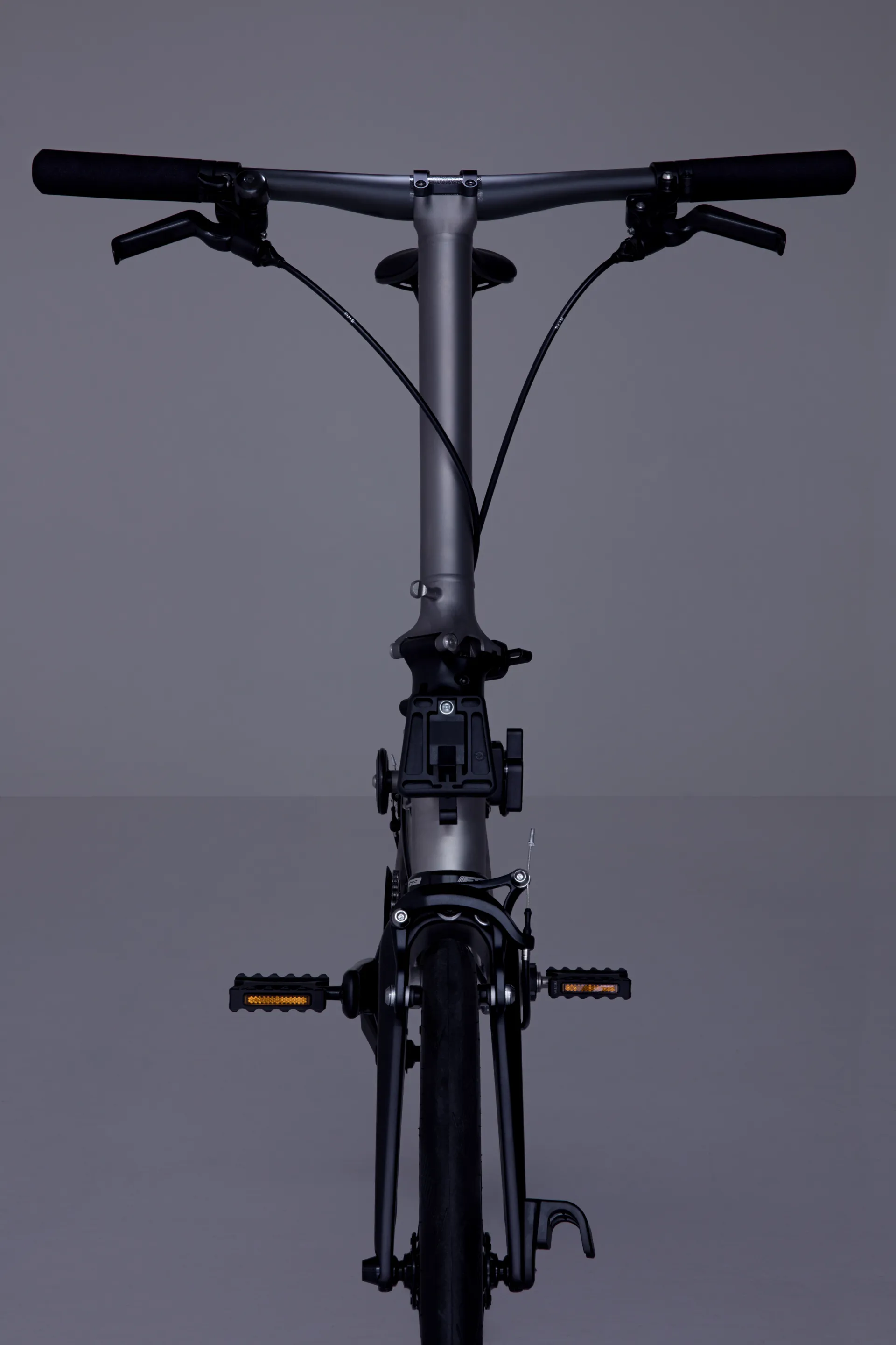 Brompton T Line 4-Speed Folding Bike 2025 in Blasted Titanium Low