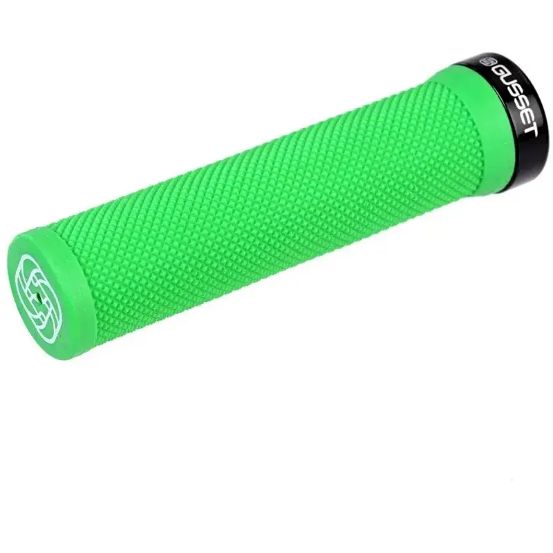 Balfes Bikes Gusset Components Single File Lock-on Grips in Green | Free postage over £30, £10 off first order, price match & 0% finance.