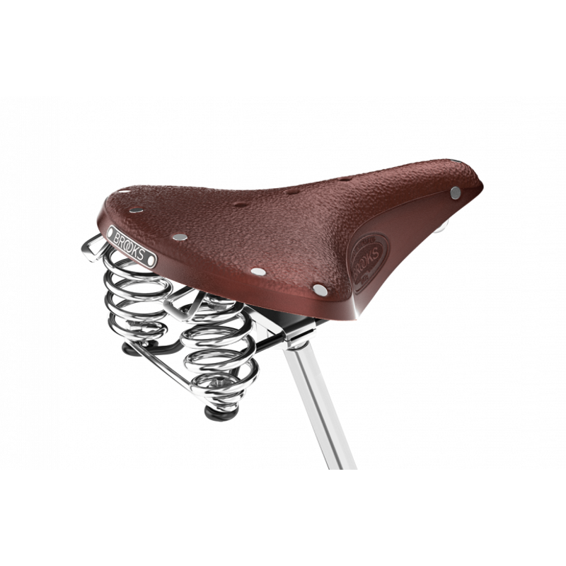B67 Short Chromed Steel Rail 205mm Women's Saddle in Brown-1