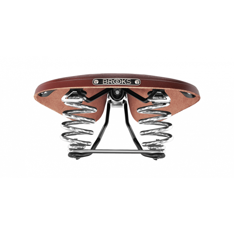 B67 Short Chromed Steel Rail 205mm Women's Saddle in Brown-4