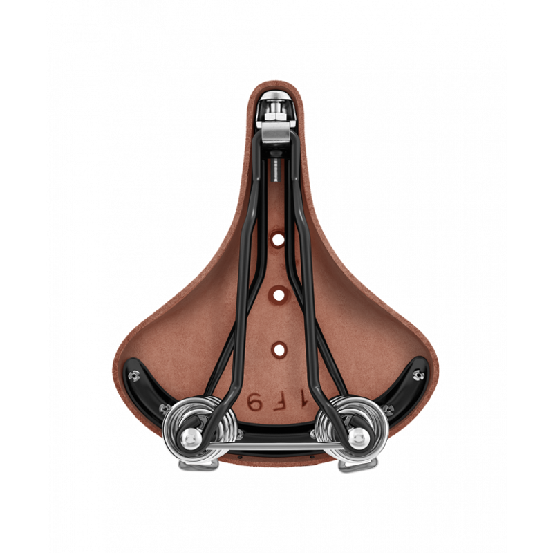 B67 Short Chromed Steel Rail 205mm Women's Saddle in Brown-3
