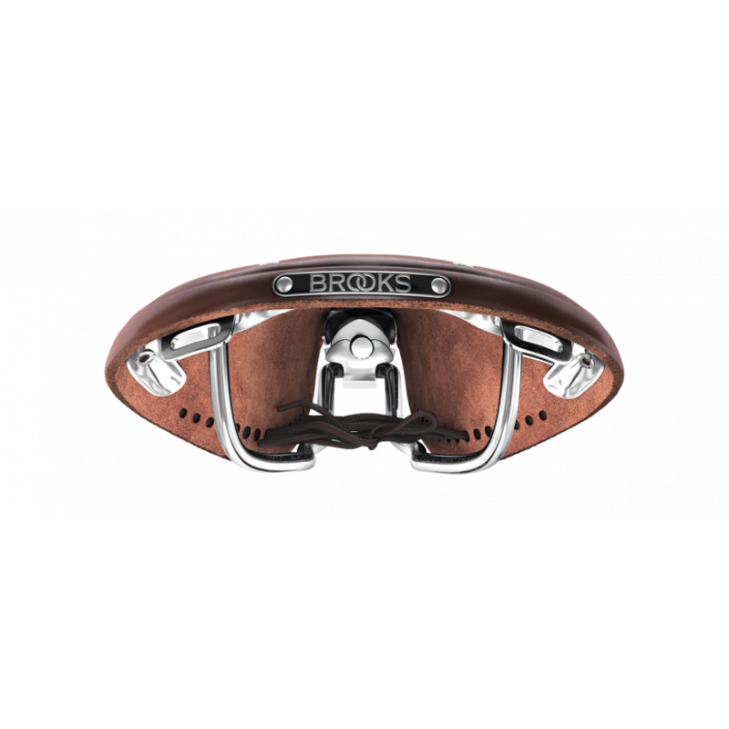 Brooks B17 Carved 175mm Chromed Steel in Brown-4