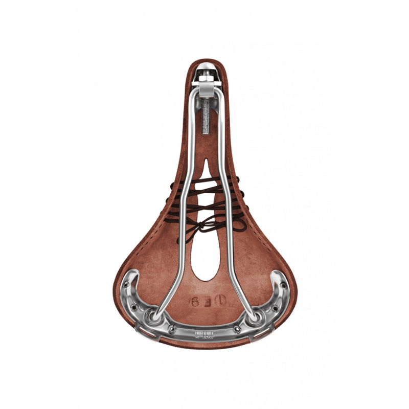 Brooks B17 Carved 175mm Chromed Steel in Brown-3