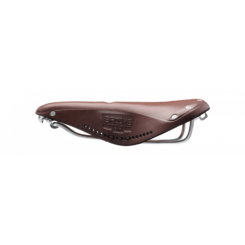 Brooks B17 Carved 175mm Chromed Steel in Brown-5
