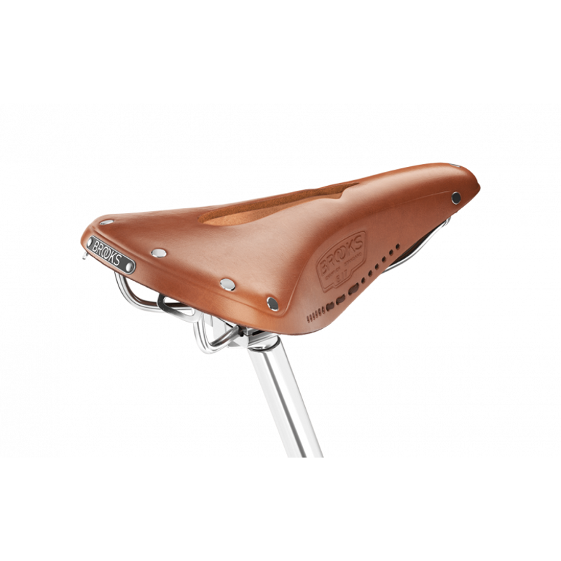 Brooks B17 Carved 175mm Chromed Steel in Honey-1