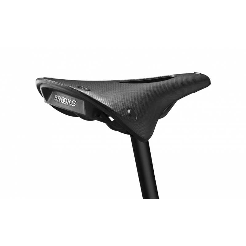 C15 Cambium Carved All-Weather Steel Rail 140mm Saddle in Black-2