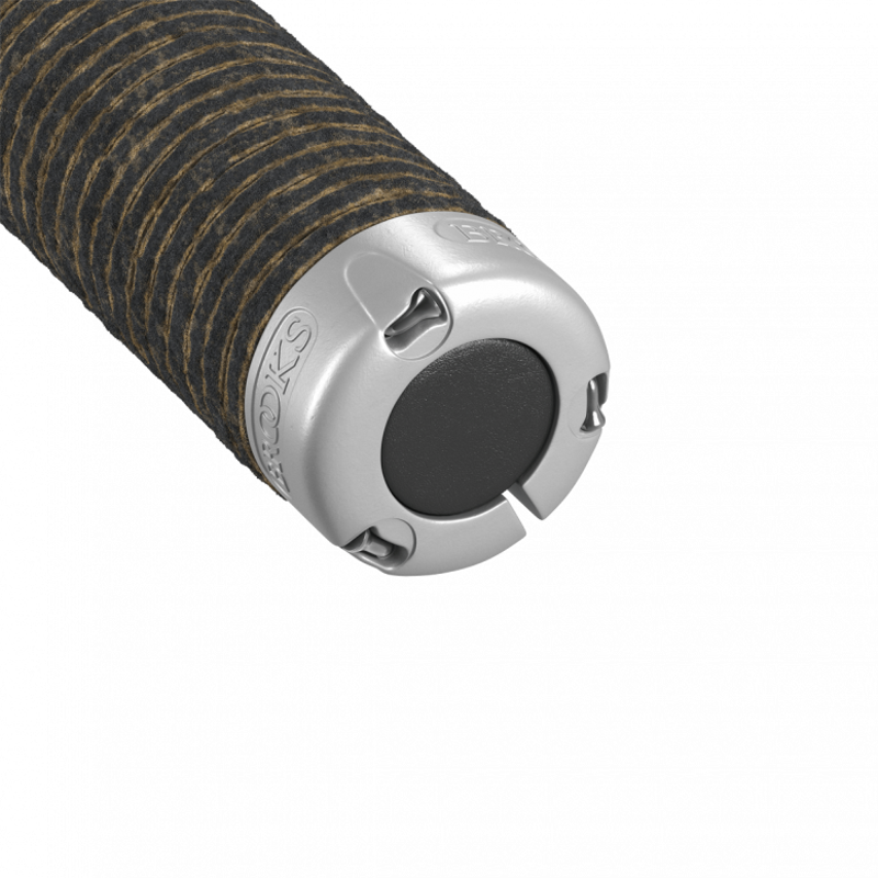 Brooks Plump Leather Grips in Black-2