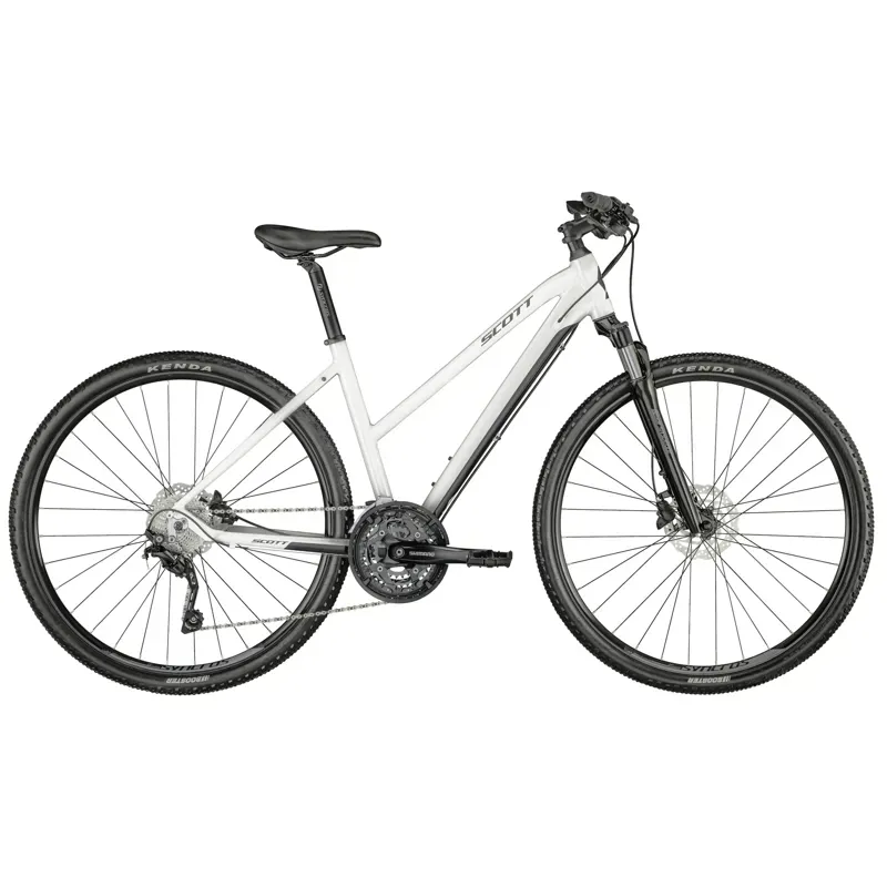 Scott Sub Cross 20 Lady Hybrid Bike 2024 In Pearl Snow White Gloss-1