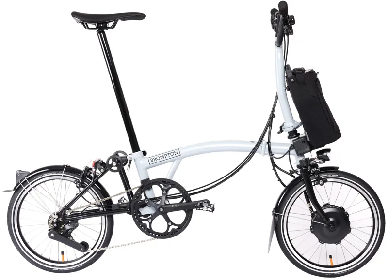 Brompton Electric P Line Explore 12 Speed Folding Bike 2024 in Lunar Ice