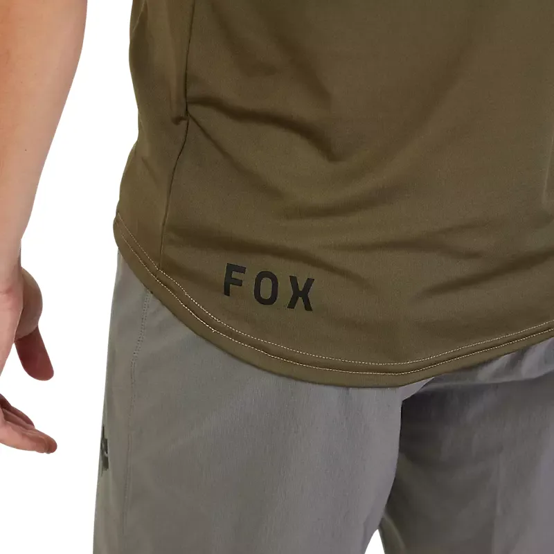 Fox Racing Ranger Lab Head Short Sleeve Jersey in Olive Green-2