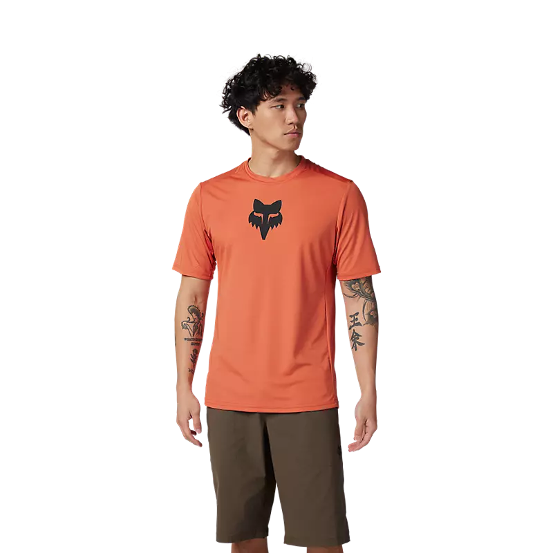 Fox Racing Ranger Lab Head Short Sleeve Jersey in Atomic Orange-2