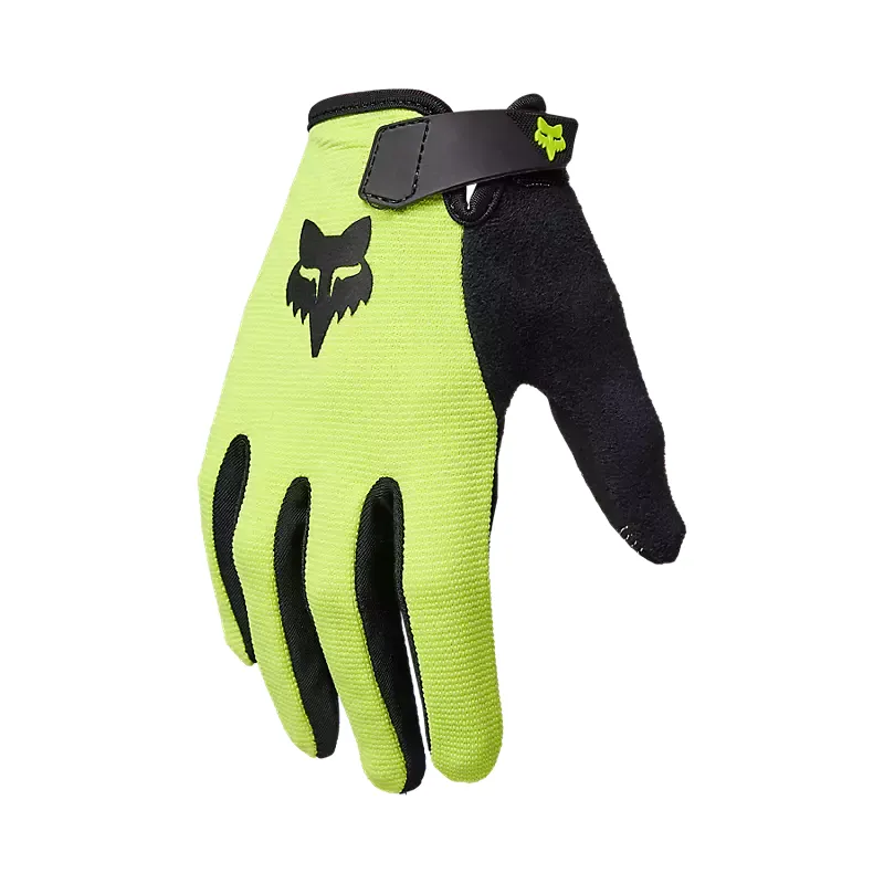 Fox Racing Youth Ranger Full Finger Gloves in Fluorescent Yellow