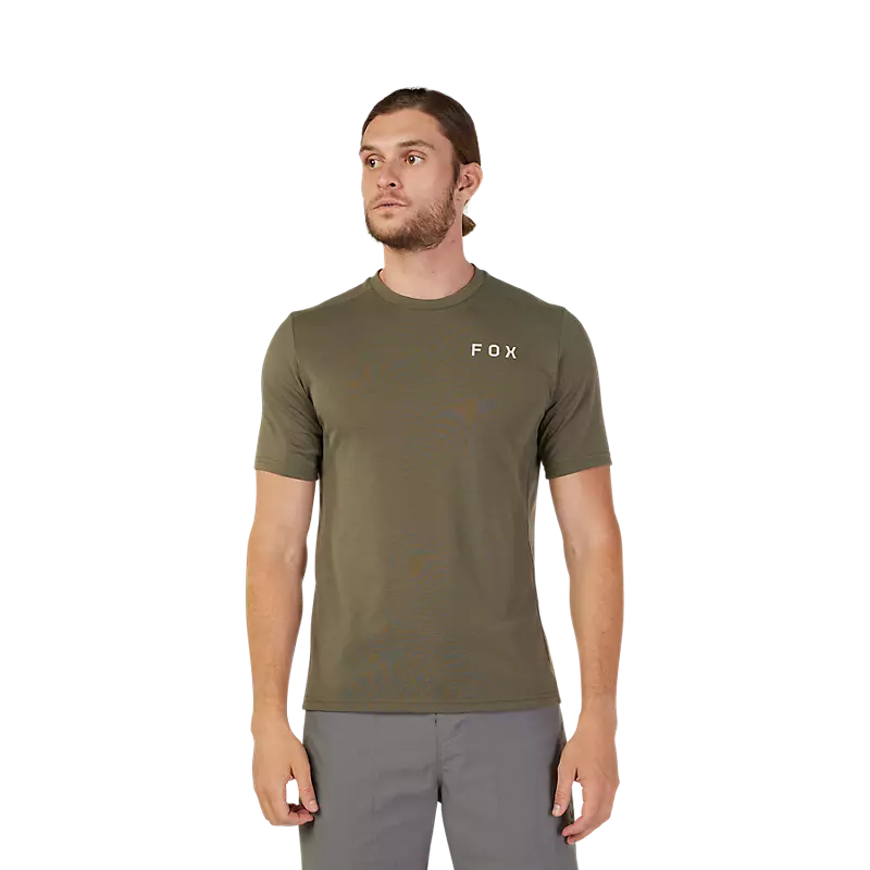 Fox Racing Ranger Alyn Drirelease Short Sleeve Jersey in Olive Green-1