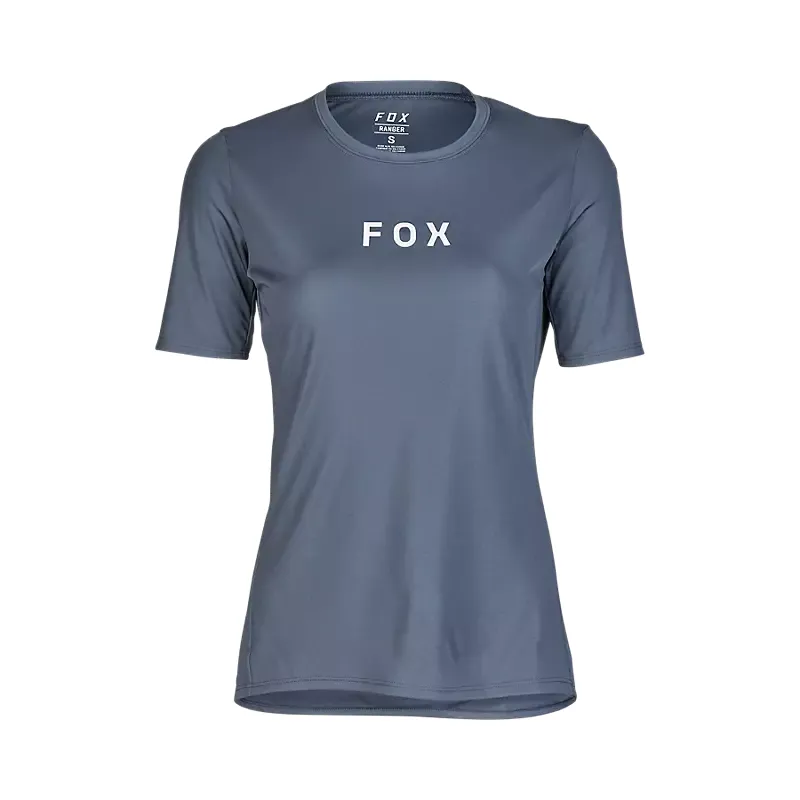 Fox Racing Women's Ranger Wordmark Short Sleeve Jersey in Graphite Grey