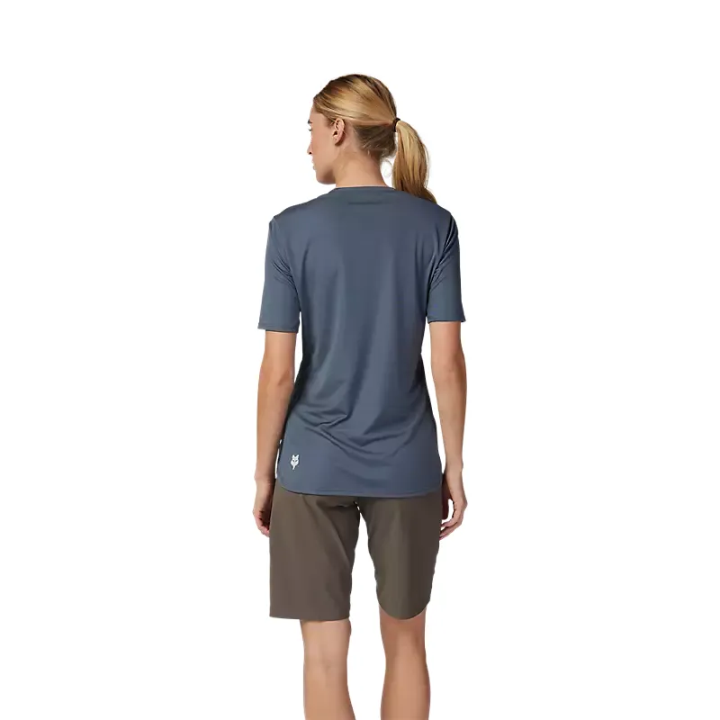 Fox Racing Women's Ranger Wordmark Short Sleeve Jersey in Graphite Grey-3