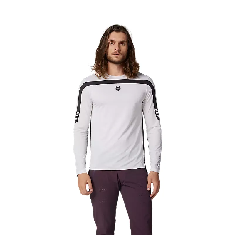 Fox Racing Flexair Aviation Long Sleeve Race Jersey in White-2