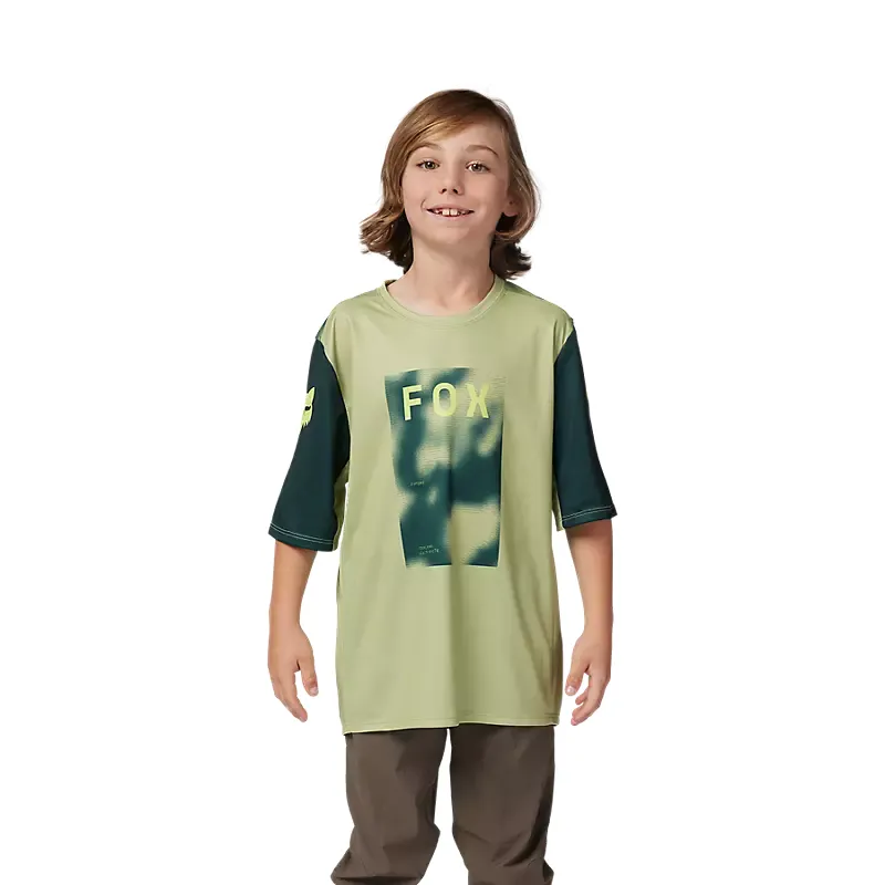 Fox Racing Youth Ranger Taunt Short Sleeve Jersey in Pale Green-2