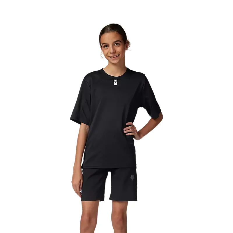 Fox Racing Youth Defend Short Sleeve Jersey in Black-2