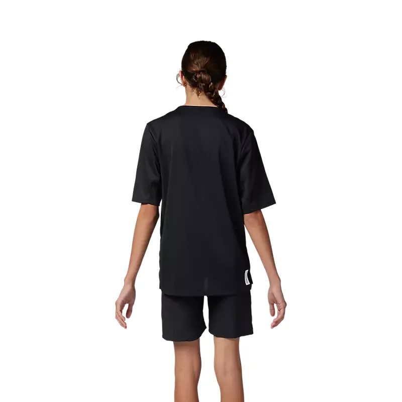 Fox Racing Youth Defend Short Sleeve Jersey in Black-3