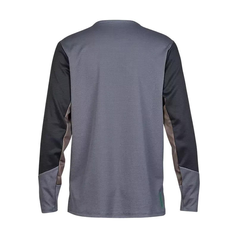Fox Racing Youth Defend Long Sleeve Jersey in Graphite Grey-1