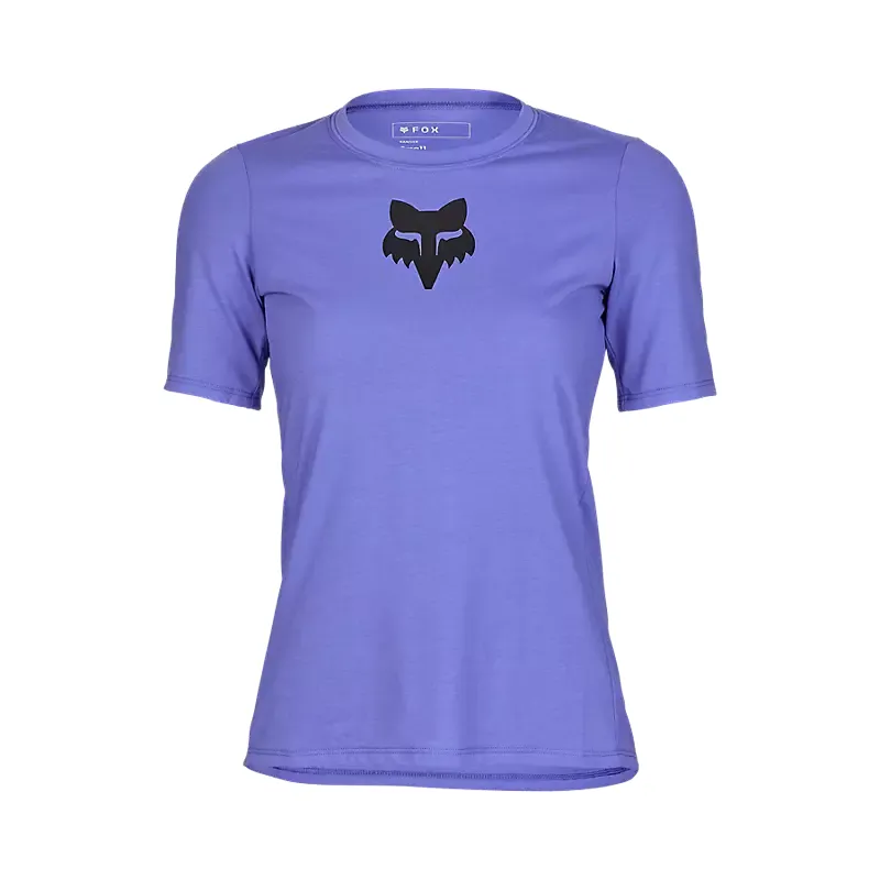 Fox Racing Women's Ranger Fox Head Short Sleeve Jersey in Violet Purple