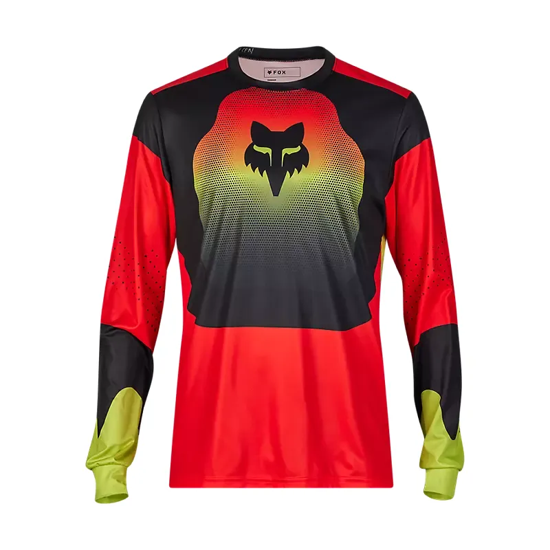 Fox Racing Ranger Revise Long Sleeve Jersey in Red/Yellow