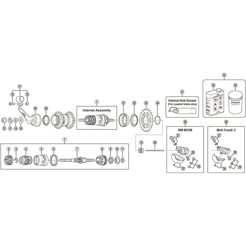 Balfes Bikes Shimano Nexus SG3C41 Internal Geared Hub 3spd Coaster Brake Assembly | Free postage over £30, £10 off first order, price match & 0% finance.