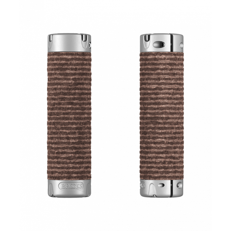 Brooks Plump Leather Grips in Brown-2