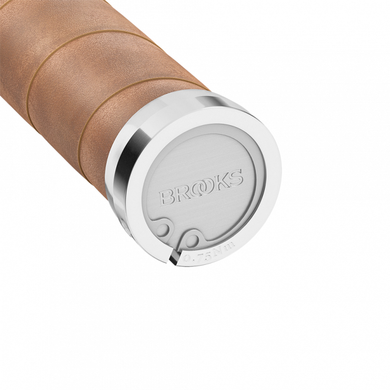 Brooks Slender Leather Grips in Aged Brown-1