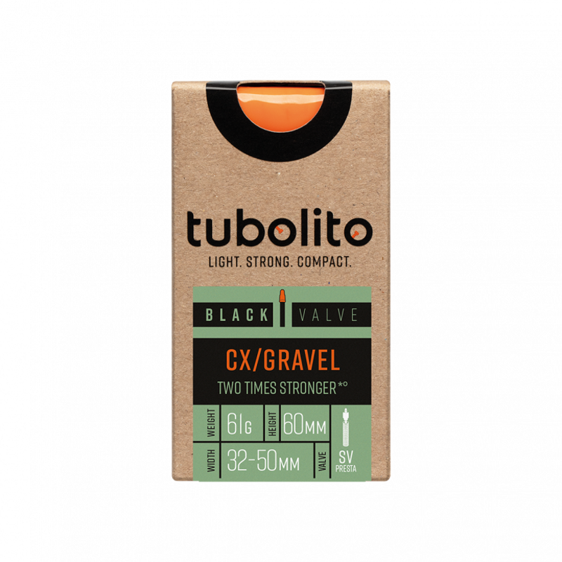 Tubolito Tubo CX/Gravel 700x32-50mm 60mm Presta Valve Inner Tube in Black-1