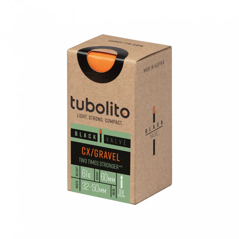 Tubolito Tubo CX/Gravel 700x32-50mm 60mm Presta Valve Inner Tube in Black