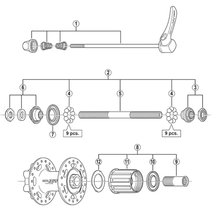 Shimano FHM756A Comp Axle 146mm