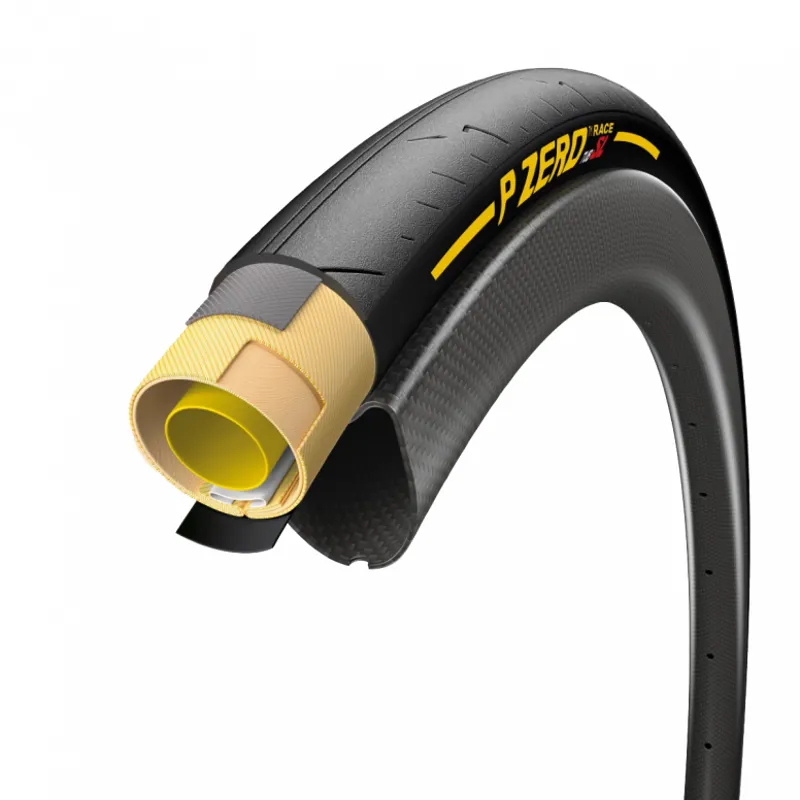 Pirelli P Zero Race Tubular SL 26mm Road Tyre in Black/Yellow