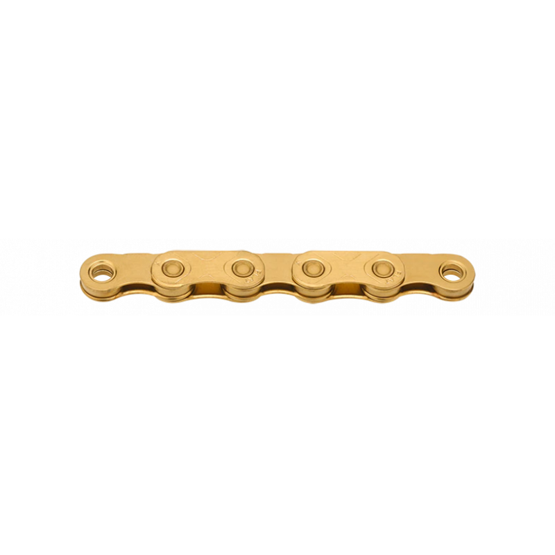 Kmc X-Flat 12/13x Ti-N Gold Waxed Chain 126L in Gold-1