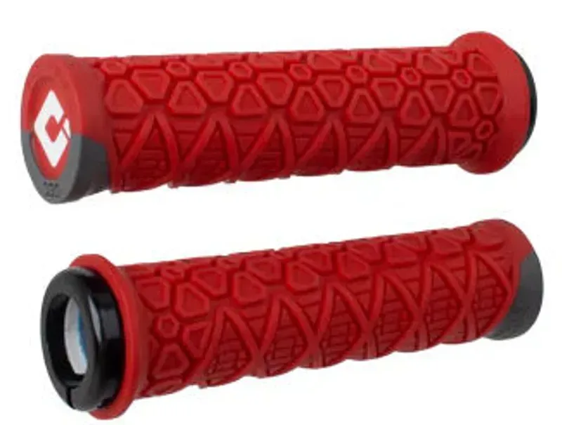 Odi Vanquish MTB Lock-On Grips 135mm in Red/Graphite