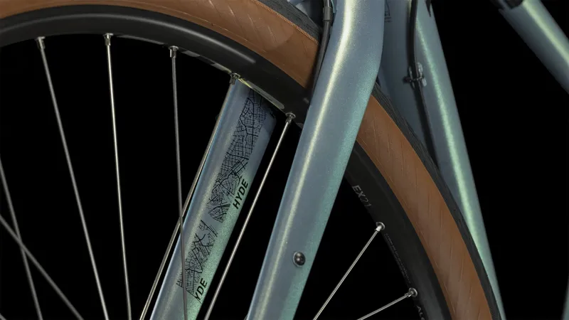 Cube Hyde Pro Hybrid Bike 2024 in Metalgreen/Black-5