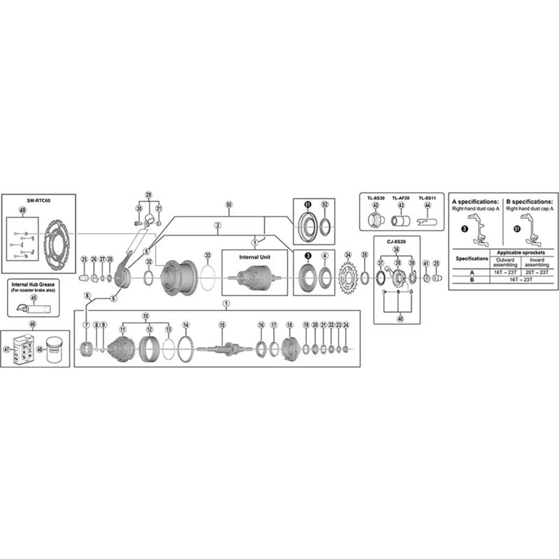 Shimano CJ-7S40 Nexus Inner Cable Fixing Bolt Unit in Black-1