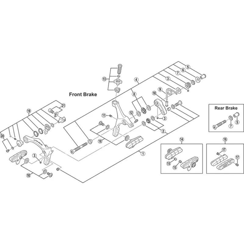 Shimano D/Ace Brake Inserts R55C3 for Carbon Rims Black-1