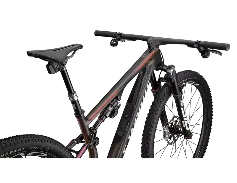 Specialized S-Works Epic 8 Full Suspension Mountain Bike 2024 in Carbon/Vivid Pink/Viavi Magenta Gold-3