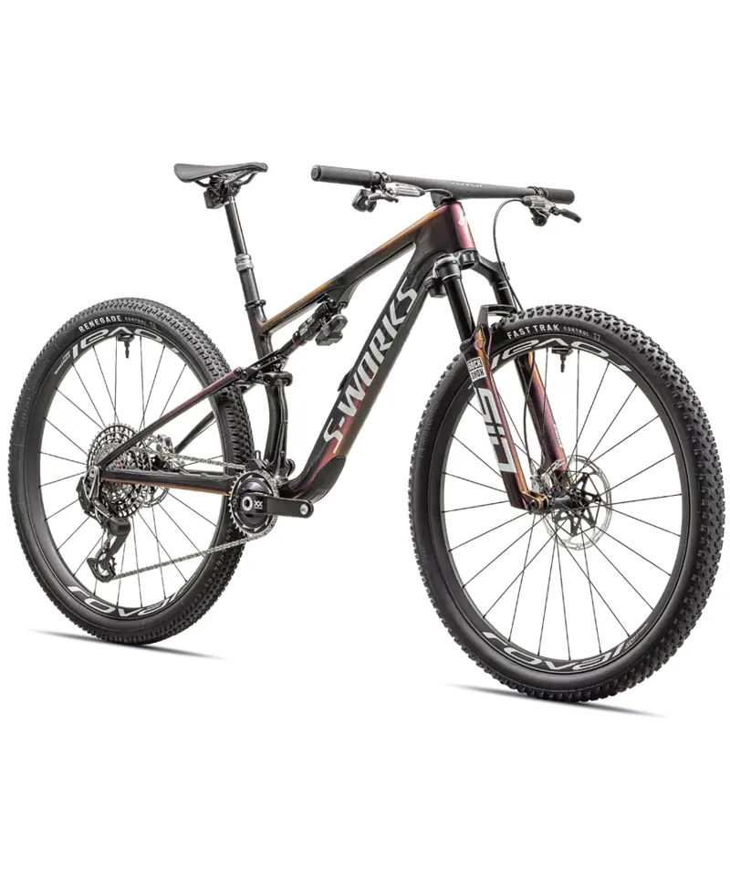 Specialized S-Works Epic 8 Full Suspension Mountain Bike 2024 in Carbon/Vivid Pink/Viavi Magenta Gold-1