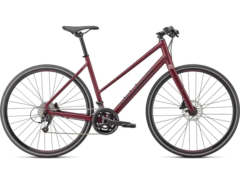 Specialized Sirrus 3.0 Step-Through Hybrid Bike 2024 in Maroon