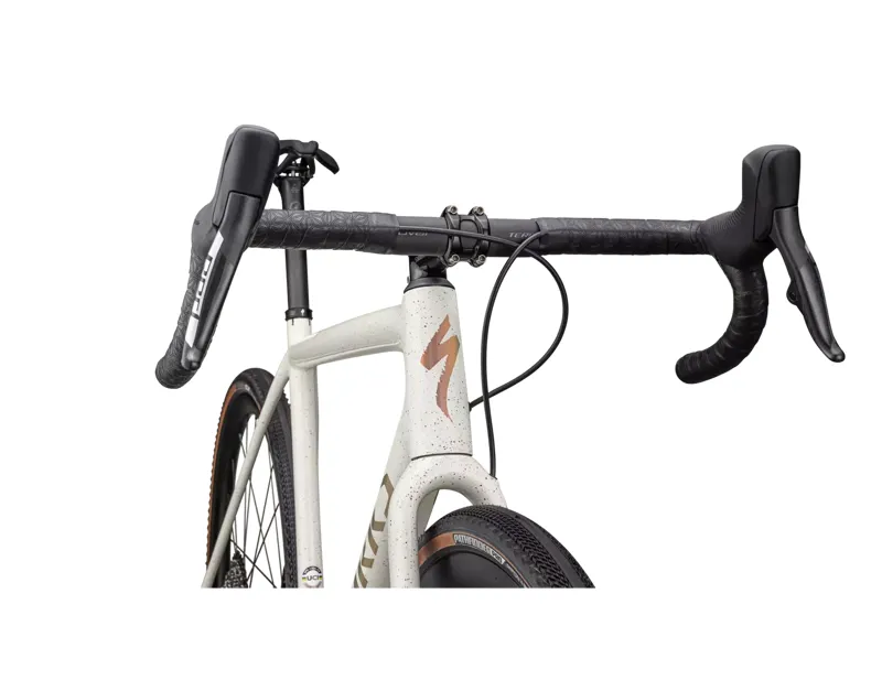 Specialized S-Works Crux eTap Gravel Bike 2025 in Birch/Red/Gold/Pearl Speckle-5