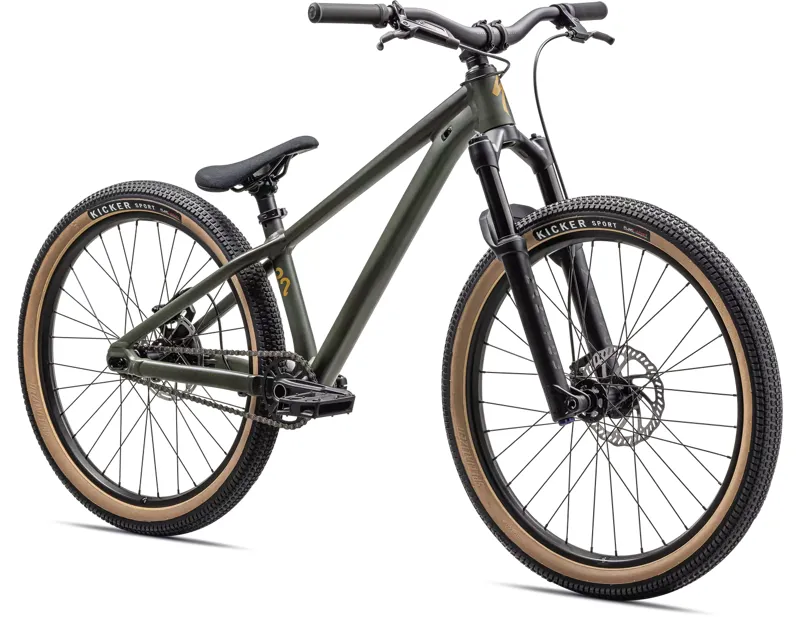 Specialized P.2 24in Dirt Jump Bike 2023 in Dark Moss Overspray/Oak Green/Harvest Gold-1